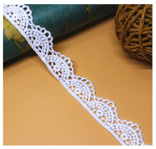 Yurosiay 15 Yards 2cm Spitzenbordüre Weiß zum Nähen Vintage Stickerei Blumen Spitzenband Spitze Borten Zierband Spitzenborte Dekoband Spitze Stoffband für Hochzeit DIY Handwerk Nähen Deko 2# von Yurosiay