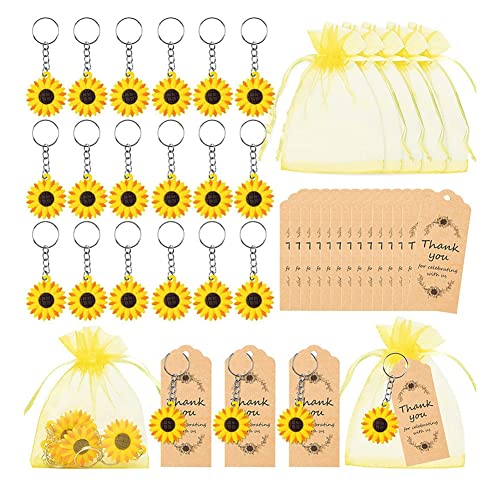 Yurosiay 20 Sätze Sonnenblume Gastgeschenke Anhänger Sonnenblume Mit Organza Beutel Kraft Anhänger Sonnenblume Schlüsselanhänger Hochzeit Gastgeschenke Taufe Hochzeit Gastgeschenke Danke von Yurosiay