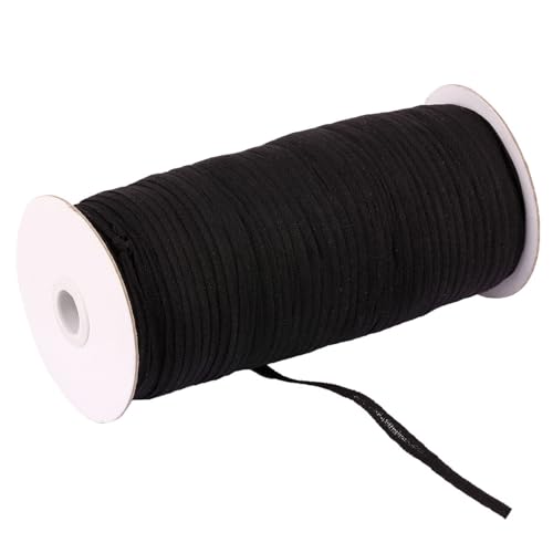 Yurosiay 220M/roll Baumwollband Baumwollgarn Band 5mm/7mm Nahtband Baumwoll-Köperband Gurtband Cotton Twill Tape Twillband Schrägband Geschenkband T-Shirt Band für DIY Crafts Nähen von Yurosiay