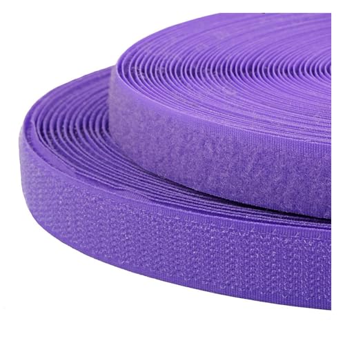 Yurosiay 25m/Set 20mm Klettband zum Nähen Selbstklebend Bunte Hakenband und Flauschband Nylon Gewebe-Klebeband Klettband Beidseitig für DIY Nähen Kabelmanagement von Yurosiay