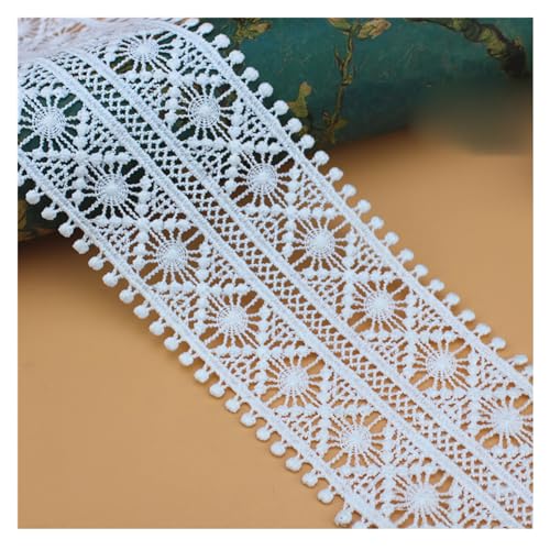 Yurosiay 3 Yard 7.5cm Breit Spitze Borten zum Nähen Spitzenbordüre Stickerei Blumen Spitzenband Lace Trim Vintage Dekoband Spitzen-Besatz Zierband Nähzubehör für Kleider Hüte Röcke von Yurosiay