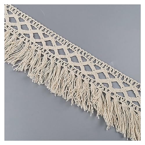 Yurosiay 3 Yard 7cm Breite Fransenborte Baumwolle Vintage Häkelspitze Fransenbesatz Quaste Spitzenband Quaste Trim Häkel Fransen Bordüre Quastenborte für DIY Nähen Heimdekoration Weiße 5# von Yurosiay