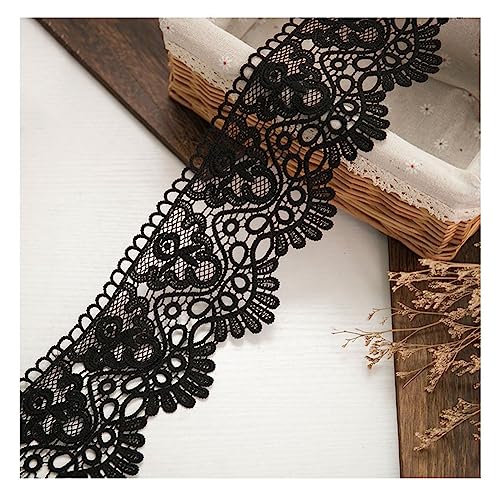 Yurosiay 3 Yard×12cm Schwarz Spitzenborte Vintage Blumen Stickerei Spitzenbesatz Häkelspitze Borte Häkelband Spitze Dekoband Spitze Spitzenbordüre Spitzenband zum Nähen Handwerk DIY Kleidung von Yurosiay