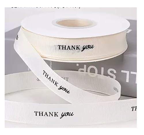 35 Yard 2cm Beige Schleifenband Satinband Just for You Happy Birthday I Love You Geschenkband Dekoband Stoffband für Hochzeit Blumen Verpackung Geschenkverpackung von Yurosiay