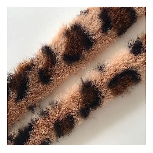 Yurosiay 5 Stück 1m×1cm Kunstfell Bordüre DIY Handgemachte Kunstpelzband Weich Flauschig Kunstfell Borte Plüsch Borte zum Nähen Künstliche Fellborte für Kostüme Basteln Kapuzen Leopard von Yurosiay