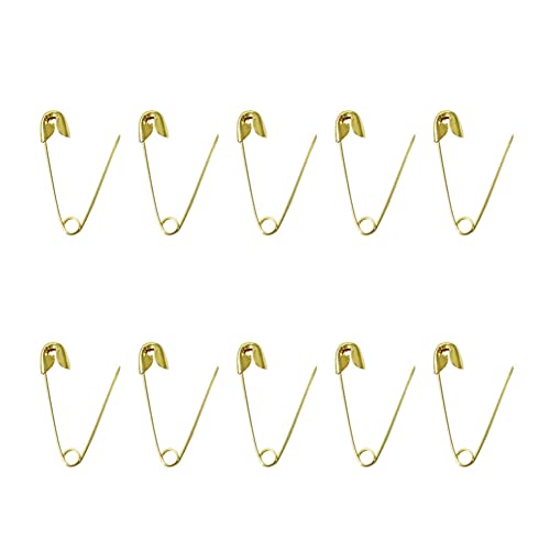 Yurosiay 500 Stück 27mm Sicherheitsnadeln Mini Sicherheitsnadeln Rostbeständig Langlebig Sicherheitsnadeln Edelstahl Klein Sicherheitsnadeln Safety Pins für Kleidung Basteln Nähen Gold von Yurosiay