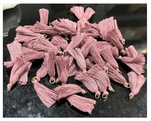 Yurosiay 60 Stück 3cm Mini Quaste Anhänger Troddel aus Baumwolle Klein Tassel Troddel Quasten Handgefertigt Bastelquasten für DIY Schmuck Schlüsselanhänger Taschen Lesezeichen Armbänder Rosa 2# von Yurosiay