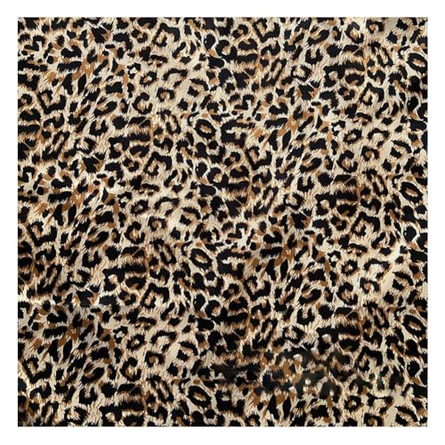 Yurosiay Leoparden Stoff 100×150cm Satin Stoff Mit Leopardenmuster Mode Tierdruck Satin Stoff Meterware Nähstoffe Leopard Polsterstoff Weich Dekostoff Satin für DIY Nähen Basteln Haus Deko 1# von Yurosiay