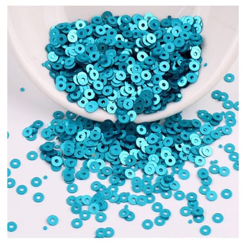 Yurosiay Pailletten zum Basteln 4mm 2000pcs Glitzer Lose Pailletten Bulk zum Aufnähen Kunststoff Runde Pailletten mit Loch für DIY Schmuck Nähen Festtag Kleiderdeko Blauer See 2mm 4000pcs von Yurosiay