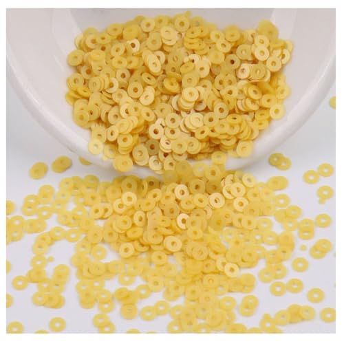 Yurosiay Pailletten zum Basteln 4mm 2000pcs Glitzer Lose Pailletten Bulk zum Aufnähen Kunststoff Runde Pailletten mit Loch für DIY Schmuck Nähen Festtag Kleiderdeko Golden 4mm 2000pcs von Yurosiay