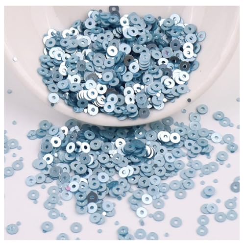 Yurosiay Pailletten zum Basteln 4mm 2000pcs Glitzer Lose Pailletten Bulk zum Aufnähen Kunststoff Runde Pailletten mit Loch für DIY Schmuck Nähen Festtag Kleiderdeko Himmelblau 2mm 4000pcs von Yurosiay