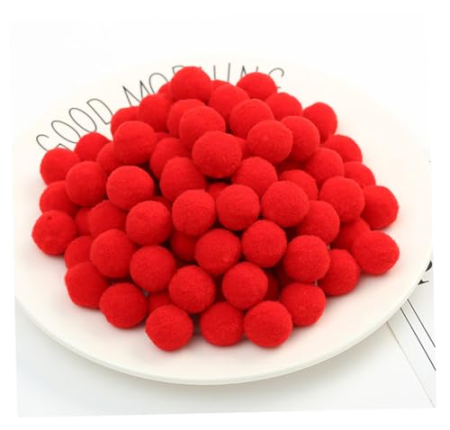 Yurosiay Pompons Bunte 50 Stück 3cm Groß Pom poms zum Basteln Hohe Elastische Kleine Pompons Bommeln Bälle Plüsch Bälle für DIY Kreative Handwerk Partydekoration Rot 50 Stück von Yurosiay