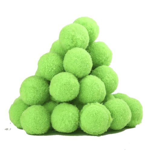 Yurosiay Pompons zum Basteln Groß 5cm 35 Stück Hohe Elastizität Bunte Pom Poms Flauschigen Plüschbälle Bommel Jumbo Plüsch Pompons Bälle aus Polyester für DIY Kreative Handwerk Crafts Deko Grün von Yurosiay