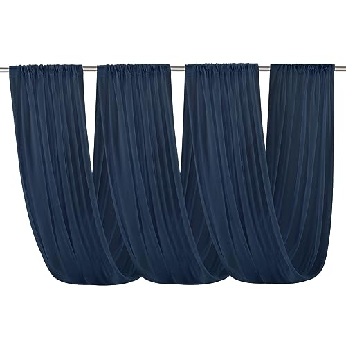 Yurosiay Tüllstoff Raumdekoration Raumbanner Hochzeits Chiffon-Vorhang Traubogen Chiffon-Stoff Hochzeits-Hintergrund für Party Geschenke Deko Basteln Fotografie-Hintergrund Marineblau 73x600cm von Yurosiay