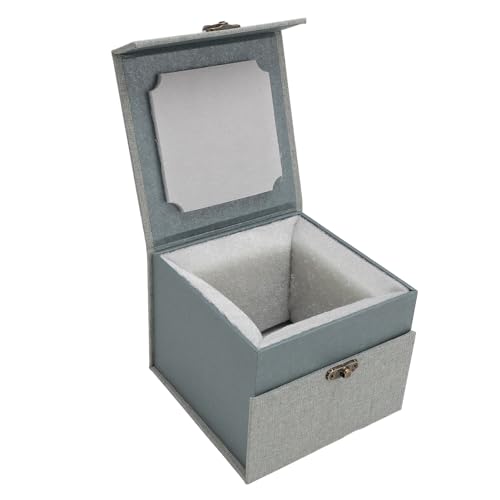 Yusat 1/4 Puppenkopfbox mit Kugelgelenk, Retro, Eleganter, Stoßfester Aufbewahrungskoffer Einen Kopfumfang von 18–19,5 cm (Grau Grün) von Yusat