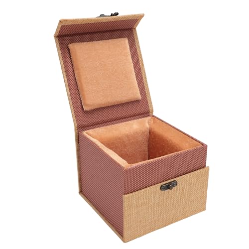 Yusat 1/4 Puppenkopfbox mit Kugelgelenk, Retro, Eleganter, Stoßfester Aufbewahrungskoffer für Einen Kopfumfang von 18–19,5 cm (Khaki) von Yusat