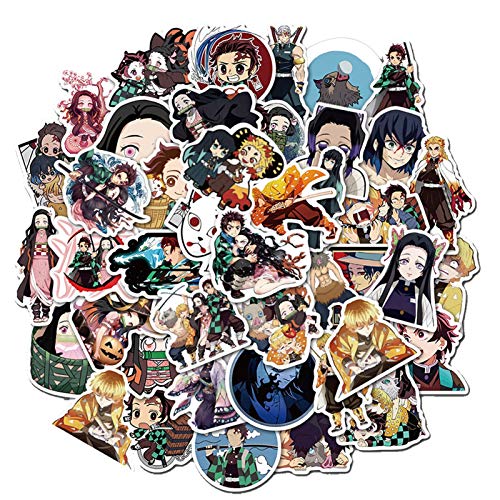 50 Stück Demon Slayer Aufkleber, Kimetsu no Yaiba wasserdichte Vinyl Aufkleber, Anime Aufkleber PVC Graffiti Aufkleber Skateboard Snowboard Auto Fahrrad Gepäck Aufkleber von Yusheng