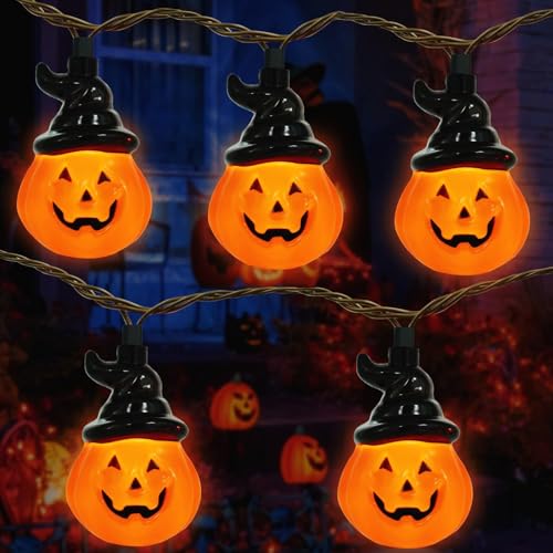 YushengTai Halloween Lichterkette, 3 meter 20LEDs, Halloween Kürbis Lichterkette, Indoor Kürbis Deko, Kürbis Lichter für Halloween, Kinderparty, Garten Deko, Batteriebetrieben, Blinklicht-Version von YushengTai