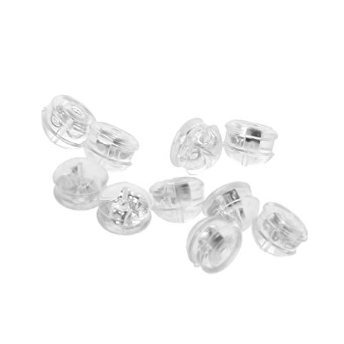 Yushu - 10 Stück Silikon-Ohrring-Verschlüsse, gepolsterte Pilze, Ohrring-Verschlüsse, sichere Ohr-Verschlüsse, Schmuck-Zubehör für Frauen. von Yushu