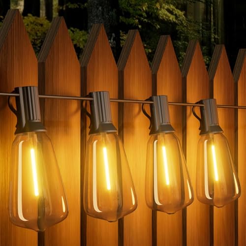 Yuucio LED Lichterkette Außen 18M, ST38 Outdoor Glühbirnen Aussen Mit 30+1 Plastik Birnen, Wasserdicht IP44 Hängende Lights Strom für Garten, Terrasse, Party, Café, 2700K Warmweiß von Yuucio