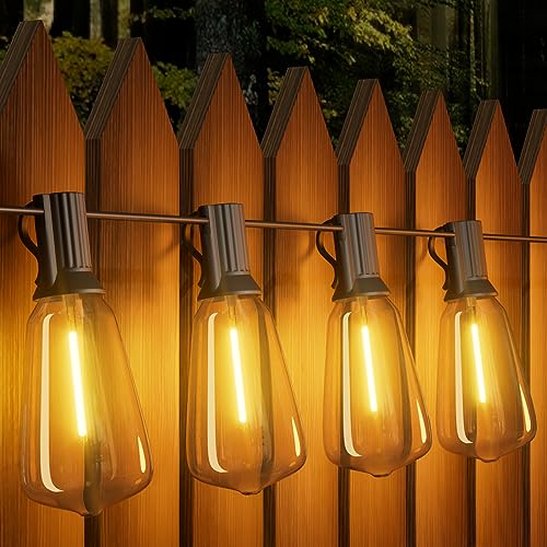 Yuucio Outdoor Lichterkette Außen 36M, ST38 LED Glühbirnen Aussen Mit 60+2 PlastikBirnen, Wasserdicht IP44 Garten Hängende lichterketten für Terrasse, Party, Café 2700K Warmweiß von Yuucio