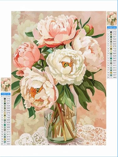 Blume Diamond Painting Landschaft Diamond Painting Erwachsene Groß xxl 60x80cm Mosaik Bastelset, 5D DIY Malen nach Zahlen Vollbohrer Diamantmalerei Stickerei Kreuzstich Crafts Home Wand Décor 1F-12 von Yuxeawue