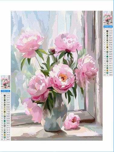 Blume Diamond Painting Landschaft Diamond Painting Erwachsene Groß xxl 80x100cm Mosaik Bastelset, 5D DIY Malen nach Zahlen Vollbohrer Diamantmalerei Stickerei Kreuzstich Crafts Home Wand Décor 1F-124 von Yuxeawue