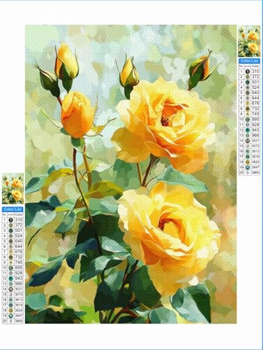 Blume Diamond Painting Landschaft Diamond Painting Erwachsene Groß xxl 80x100cm Mosaik Bastelset, 5D DIY Malen nach Zahlen Vollbohrer Diamantmalerei Stickerei Kreuzstich Crafts Home Wand Décor 1F-438 von Yuxeawue