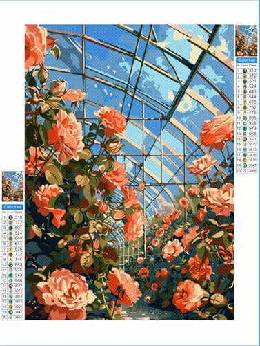 Blume Diamond Painting Rosa Diamond Painting Erwachsene Groß xxl 60x80 cm Mosaik Bastelset, 5D DIY Malen nach Zahlen Vollbohrer Diamantmalerei Crystal Stickerei Kreuzstich Crafts Home Wand Décor 1F-28 von Yuxeawue