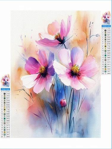 Diamond Painting Erwachsene Abstrakt 5D Diamant Painting Bilder Kinder Blume, DIY Diamant Malerei Anfänger Crystal Stickerei Kreuzstich Crafts Kit Wand Décor Geschenke für Frauen 50x70cm 1F-215 von Yuxeawue