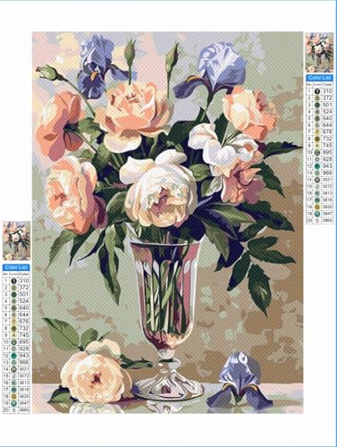 Diamond Painting Erwachsene Blume 5D Diamant Painting Bilder Kinder Landschaft, DIY Diamant Malerei Anfänger Crystal Stickerei Kreuzstich Crafts Kit Wand Décor Geschenke für Frauen 70x90cm 1F-5 von Yuxeawue