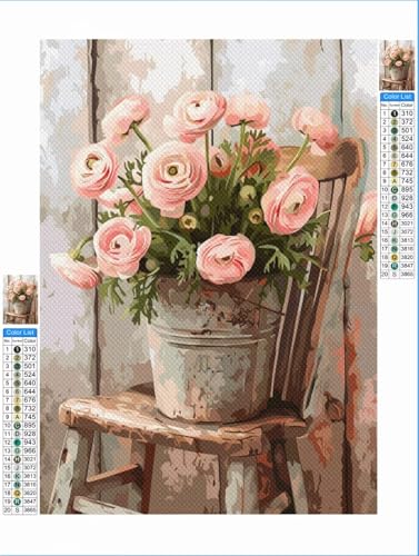 Diamond Painting Erwachsene Landschaft 5D Diamant Painting Bilder Kinder Blume, DIY Diamant Malerei Anfänger Crystal Stickerei Kreuzstich Crafts Kit Wand Décor Geschenke für Frauen 70x90cm 1F-33 von Yuxeawue