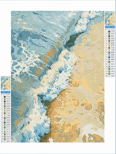 Diamond Painting Erwachsene Meer 5D Diamant Painting Bilder Kinder Landschaft, DIY Diamant Malerei Anfänger Crystal Stickerei Kreuzstich Crafts Kit Wand Décor Geschenke für Frauen 50x70cm 1F-10 von Yuxeawue