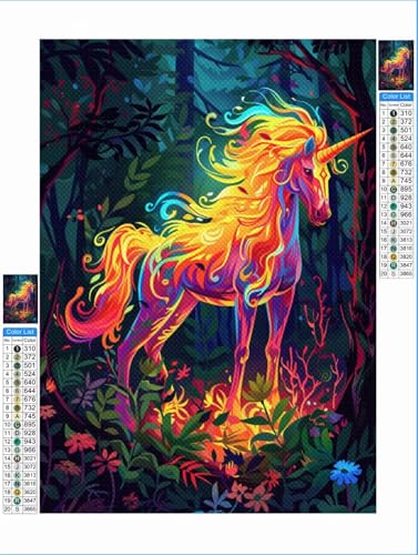 Diamond Painting Traum Diamond Painting Erwachsene Einhorn 5D DIY Full Drill Mosaik Leinwand Arts Set 60x90 cm, Diamant Malerei Bastelset Erwachsene Kinder Geschenk für Wanddekoration Dekoration 1F-9 von Yuxeawue