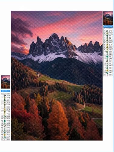 Landschaft Diamond Painting Berg Diamond Painting Erwachsene Groß xxl 80x100cm Mosaik Bastelset, 5D DIY Malen nach Zahlen Vollbohrer Diamantmalerei Stickerei Kreuzstich Crafts Home Wand Décor 1F-282 von Yuxeawue