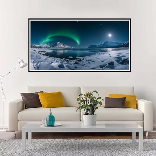 Malen Nach Zahlen Aurora, Groß Malen Nach Zahlen Mond, Malen Nach Zahlen Kinder 80x160 cm ohne Rahmen, Kreativ Set für Erwachsene mit Pinsel und Acrylpigment, Paint by Numbers Mädchen Geschenk-YH52 von Yuxeawue