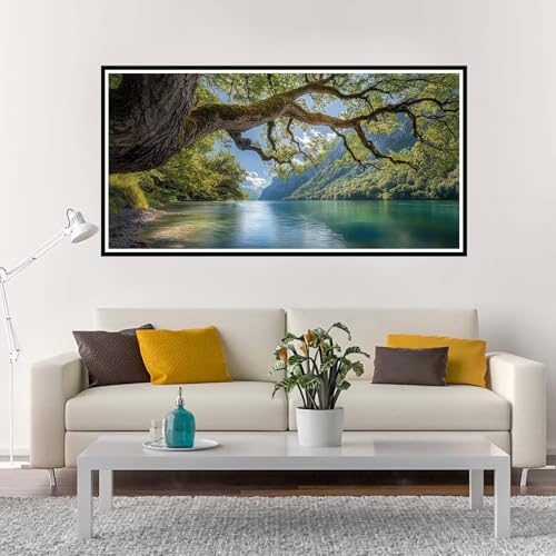 Malen Nach Zahlen Baum, Groß Malen Nach Zahlen See, Malen Nach Zahlen Kinder 90x180 cm ohne Rahmen, Kreativ Set für Erwachsene mit Pinsel und Acrylpigment, Paint by Numbers für Mädchen Geschenk-YH1266 von Yuxeawue