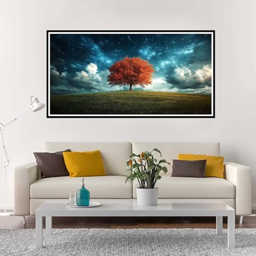 Malen Nach Zahlen Baum, Groß Malen Nach Zahlen Sternenhimmel, Malen Nach Zahlen Kinder 100x200 cm ohne Rahmen, mit Pinsel und Acrylpigment, Paint by Numbers Set für Mädchen Kreativ Geschenk-YH1232 von Yuxeawue