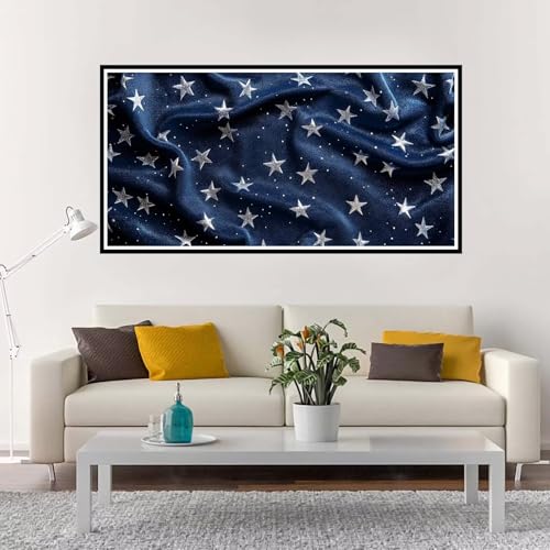 Malen Nach Zahlen Blau, Groß Malen Nach Zahlen Stern, Malen Nach Zahlen Kinder 60x120 cm ohne Rahmen, Kreativ Set für Erwachsene mit Pinsel und Acrylpigment, Paint by Numbers für Mädchen Geschenk-YH66 von Yuxeawue