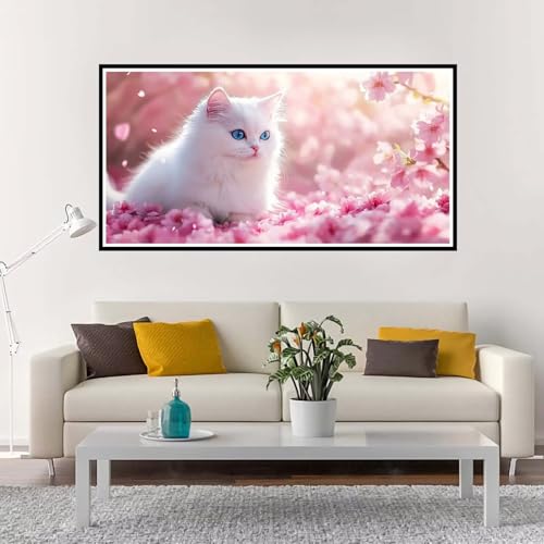 Malen Nach Zahlen Blume, Groß Malen Nach Zahlen Katze, Malen Nach Zahlen Kinder 100x200 cm ohne Rahmen, Kreativ Set für Erwachsene mit Pinsel und Acrylpigment, Paint by Numbers Mädchen Geschenk-YH971 von Yuxeawue