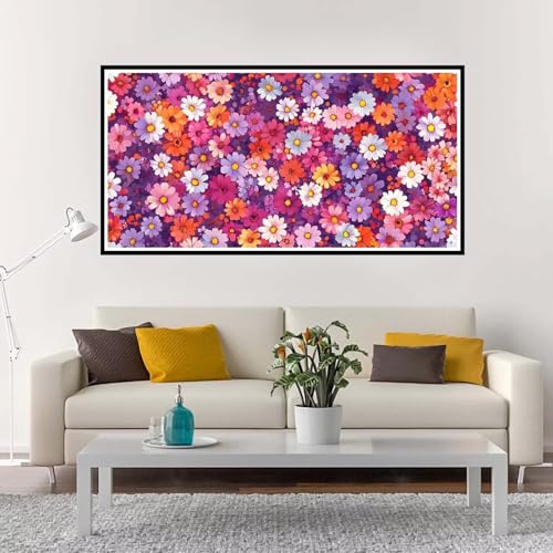 Malen Nach Zahlen Blume, Groß Malen Nach Zahlen Lila, Malen Nach Zahlen Kinder 20x40 cm ohne Rahmen, Kreativ Set für Erwachsene mit Pinsel und Acrylpigment, Paint by Numbers für Mädchen Geschenk-YH28 von Yuxeawue