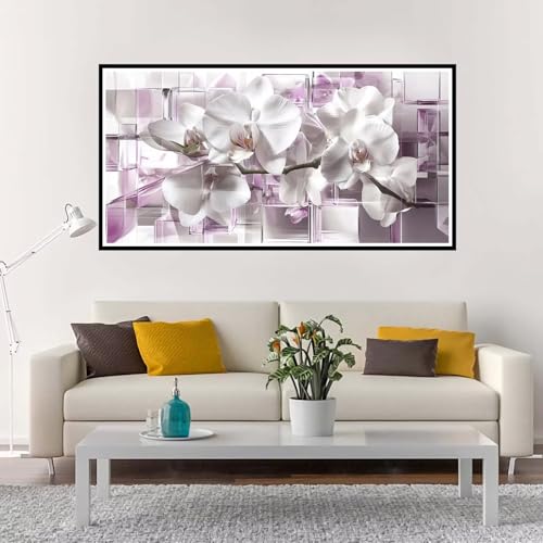 Malen Nach Zahlen Blume, Groß Malen Nach Zahlen Lila, Malen Nach Zahlen Kinder 70x140 cm ohne Rahmen, Kreativ Set für Erwachsene mit Pinsel und Acrylpigment, Paint by Numbers für Mädchen Geschenk-YH20 von Yuxeawue