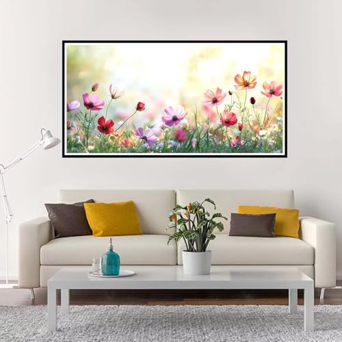 Malen Nach Zahlen Blume, Groß Malen Nach Zahlen Lila, Malen Nach Zahlen Kinder 80x160 cm ohne Rahmen, Kreativ Set für Erwachsene mit Pinsel und Acrylpigment, Paint by Numbers Mädchen Geschenk-YH193 von Yuxeawue