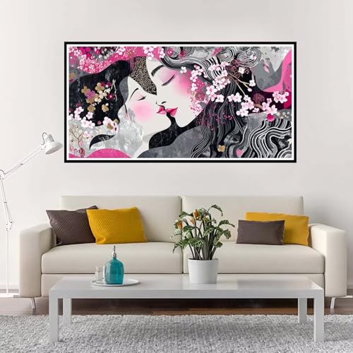 Malen Nach Zahlen Blume, Groß Malen Nach Zahlen Paar, Malen Nach Zahlen Kinder 80x160 cm ohne Rahmen, Kreativ Set für Erwachsene mit Pinsel und Acrylpigment, Paint by Numbers Mädchen Geschenk-YH667 von Yuxeawue