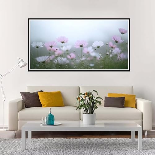 Malen Nach Zahlen Blume, Groß Malen Nach Zahlen Rosa, Malen Nach Zahlen Kinder 90x180 cm ohne Rahmen, Kreativ Set für Erwachsene mit Pinsel und Acrylpigment, Paint by Numbers Mädchen Geschenk-YH876 von Yuxeawue