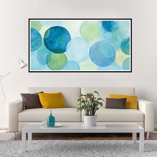 Malen Nach Zahlen Erwachsene Groß Abstrakt, Malen Nach Zahlen Blau ohne Rahmen Inklusive Pinsel und Acrylfarben, DIY Paint by Numbers für Frauen Hobby Bastelset Geschenk, Home Deko 100x200 cm-YH1213 von Yuxeawue