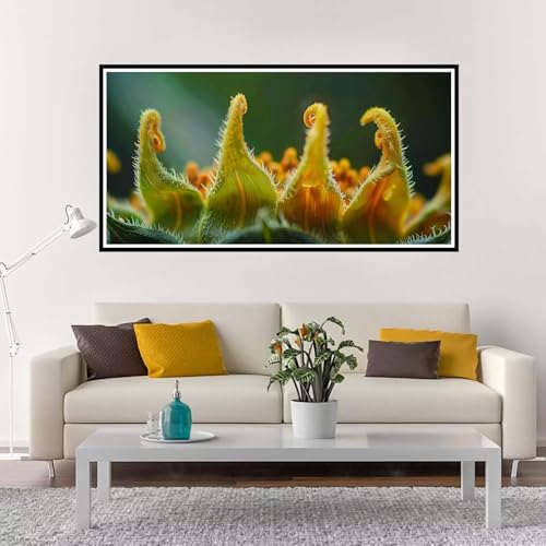 Malen Nach Zahlen Erwachsene Groß Blume, Malen Nach Zahlen Grün ohne Rahmen Inklusive Pinsel und Acrylfarben, DIY Paint by Numbers für Frauen Hobby Bastelset Geschenk, Home Deko 70x140 cm-YH1042 von Yuxeawue