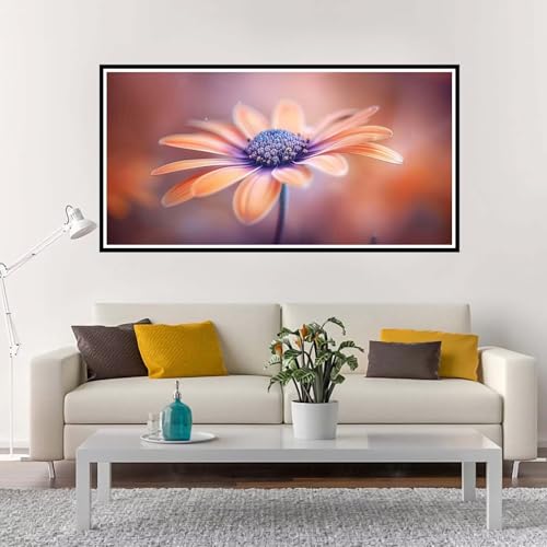 Malen Nach Zahlen Erwachsene Groß Blume, Malen Nach Zahlen Lila ohne Rahmen Inklusive Pinsel und Acrylfarben, DIY Paint by Numbers für Frauen Hobby Bastelset Geschenk, Home Deko 80x160 cm-YH1227 von Yuxeawue