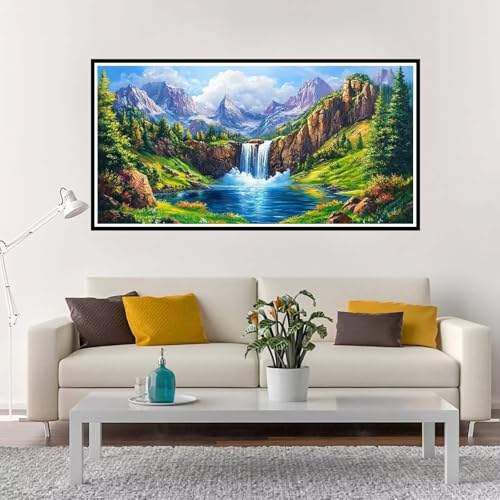 Malen Nach Zahlen Erwachsene Groß Fallen, Malen Nach Zahlen Landschaft ohne Rahmen Inklusive Pinsel und Acrylfarben, DIY Paint by Numbers für Frauen Hobby Bastelset Geschenk, Home Deko 100x200 cm-YH43 von Yuxeawue