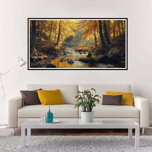 Malen Nach Zahlen Erwachsene Groß Herbst, Malen Nach Zahlen Baum ohne Rahmen Inklusive Pinsel und Acrylfarben, DIY Paint by Numbers für Frauen Hobby Bastelset Geschenk, Home Deko 100x200 cm-YH31 von Yuxeawue